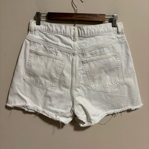 & Other Stories White Denim Button Fly Shorts- Size 8 - Picture 2 of 11